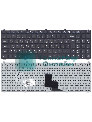 Клавиатура для ноутбука DNS W765S черная без рамки широкий Enter