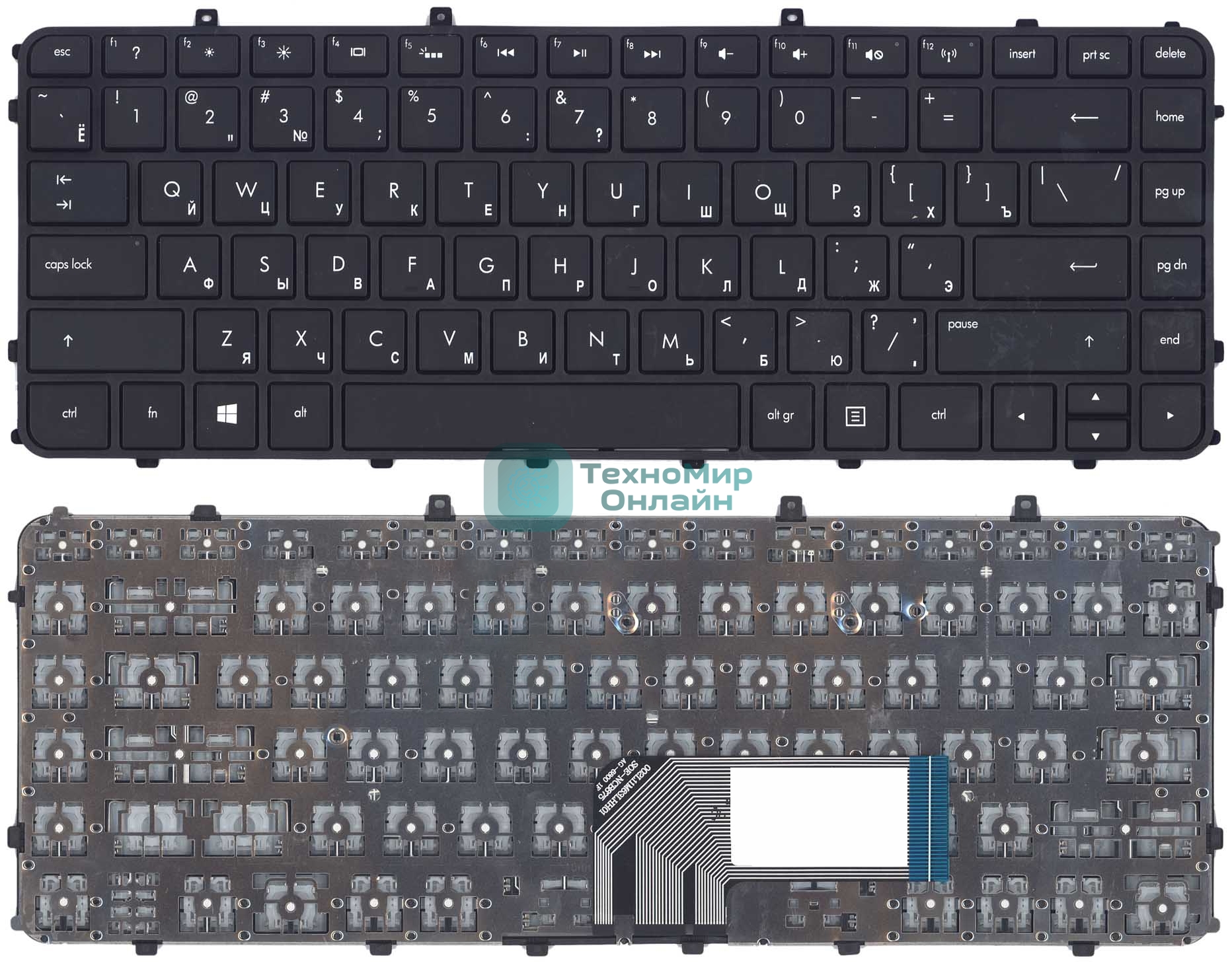 Клавиатура для ноутбука HP Envy 4-1000 черная с рамкой