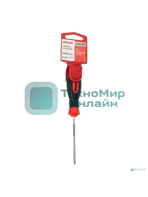 Отвертка крестовая Rexant PH 0х75 мм, трехкомпонентная рукоятка, сталь S2