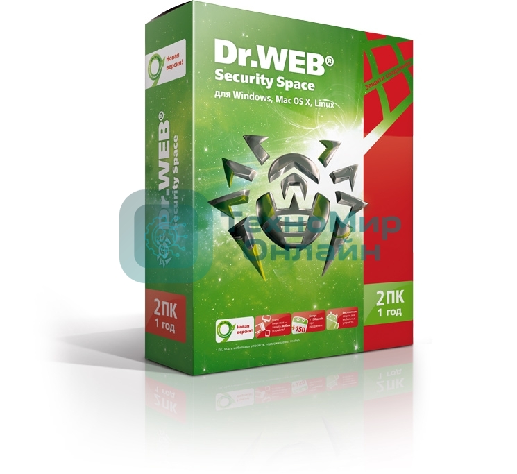 Программное обеспечение DR.WEB Security Space 2 ПК/1 год (BHW-B-12M-2-A3)