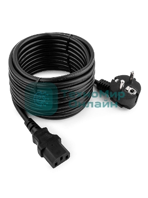 Кабель Gembird Power 250V 10A EUR, VDE питания сетевой, Евровилка, заземление, 5m (PC-186-VDE-5M)