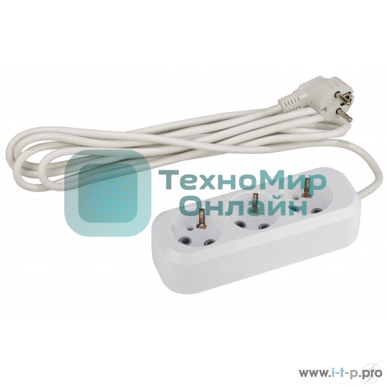 Удлинитель UX-3e-3m c заземлением, 3x0,75мм2, 3гн, 3м | Б0035750 | ЭРА