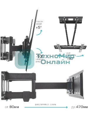 Кронштейн для телевизора Kromax PIXIS-L-2 черный 26