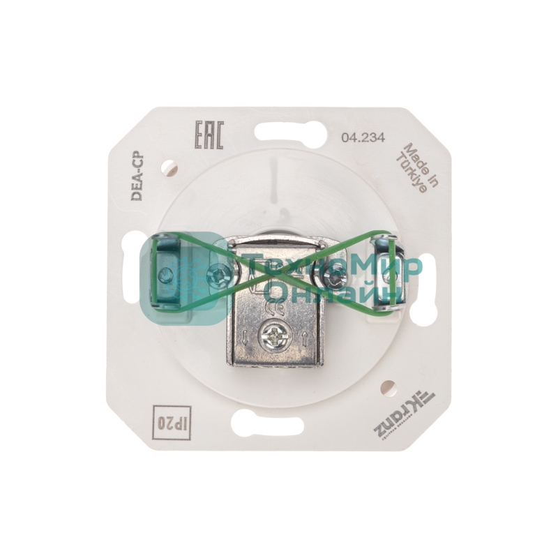 Розетка телевизионная Kranz TV DEA Проходная с/у мех. белый (1/10/120)