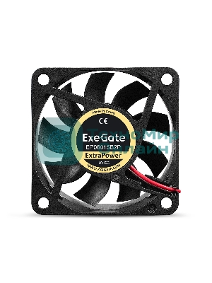 Вентилятор для корпуса ExeGate ExtraPower EP06015B2P черный, 60 мм, 5000 об/мин, 34 дБ, 2 pin