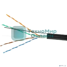 Кабель Cablexpert UPC-5051E-4-CU-OUTR, UTP outdoor 4x2x0.51 на тросу, медный, кат.5e, однож., 305м, coil, черный