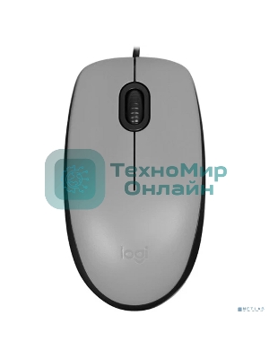 Мышь проводная Logitech M110 серый, 1000 dpi, USB, кнопки - 3