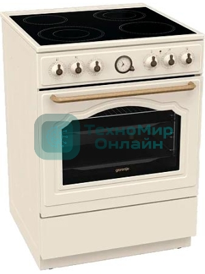 Плита электрическая Gorenje GECS6B70CLI бежевая, конфорок 4 электрических, духовка 71 л, 60 см x 85 см x 60 см