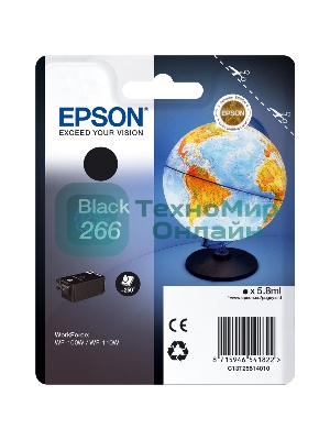 Картридж струйный Epson T266 (C13T26614010) черный (250 стр) для WF-100
