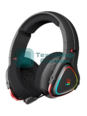 Гарнитура Bloody MR710 чёрный, беспроводная + проводная, Bluetooth, до 44 ч, подсветка