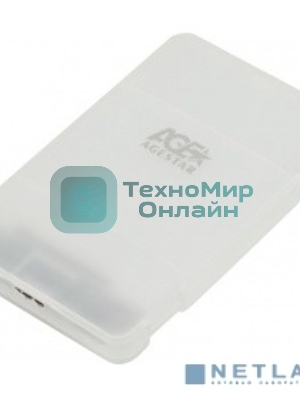 Внешний корпус для HDD/SSD AgeStar 3UBCP3 SATA пластик белый 2.5
