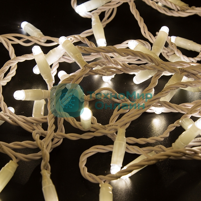 Гирлянда Neon-night Нить 10м, постоянное свечение, белый ПВХ, 24В, теплый белый