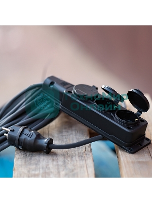 Удлинитель-шнур Rexant КГ 3х1.5, 20 м, 3 гнезда, морозостойкий, с/з, 16 А, 3500 Вт, IP44 (Сделано в России)