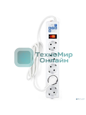 Сетевой фильтр Power Cube B 0,5 м 5 розеток (белый) 10А/2,2кВт