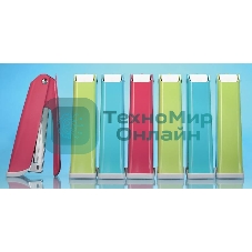 Степлер Kw-Trio 055A3 Half-strip Twist 24/6 26/6 (20 листов) встроенный антистеплер, ассорти, 50 скоб, металл