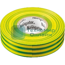Изолента ПВХ Navigator 19 мм (рул.20м) жел/зел. NIT-A19-20/YG