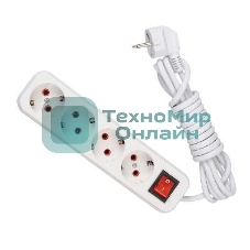 Удлинитель 4х2 м с заземл. 16А IP20 с выкл. Lezard 720-0402-402