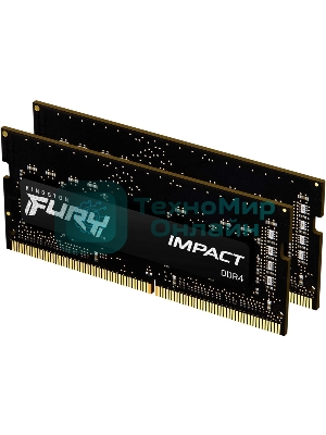 Оперативная память Kingston Fury Impact, DDR4, 32Gb (2x16Gb), 3200MHz, CL20, SO-DIMM
