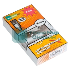 Автомобильная зарядка (от прикуривателя) 2USB 2.4A для Apple 8-pin More choice AC22i, белый