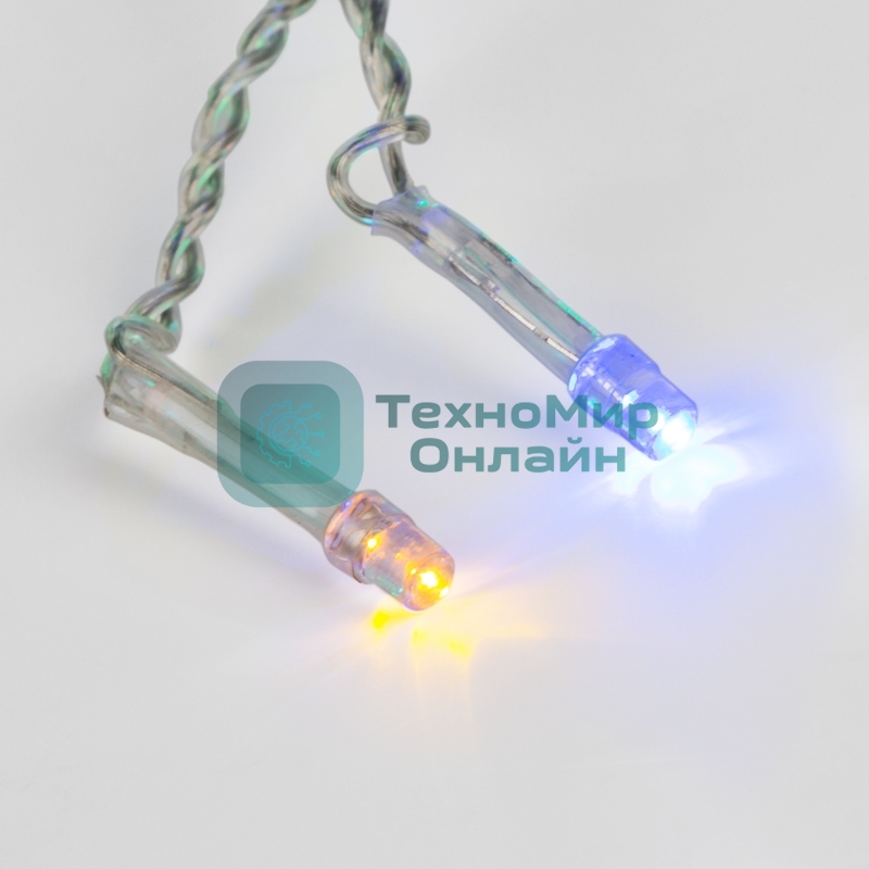 Гирлянда светодиодная универсальная 100 LED Мультиколор 10 метров, прозрачный ПВХ, с контроллером