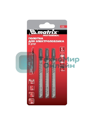 Полотна для электролобзика Matrix по дереву, 3 шт. T101BRF, 75 x 2,5мм, обр. зуб, Bim