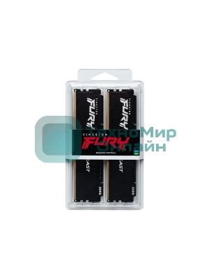 Оперативная память Kingston Fury Beast, DDR5, 64GB (2x32GB), 5200MHz, CL40, DIMM, с радиаторами, черный