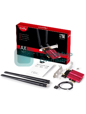 Сетевой адаптер Wi-Fi + Bluetooth Cudy WE3000S АХ5400 PCI Express (ант.внеш.съем) 2ант.