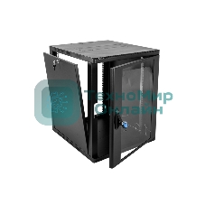 Шкаф ЦМО телекоммуникационный настенный сварной 12U (600 350) съемные стенки, дверь стекло, черный