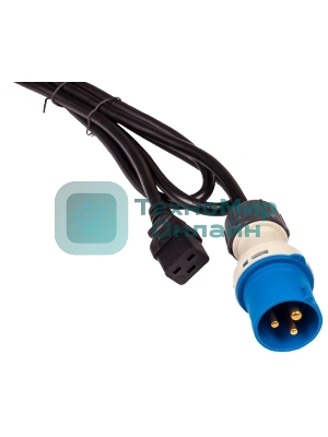 Шнур питания LANMASTER C19-I309 Male, 3х2.5, 220В, 16А, черный, 2.5 м.