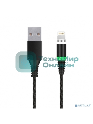 Кабель зарядки с магнитным отсоед. наконечн. 8-pin для Apple, длина 1м, до 2 А, черный (iK-510mt-2)