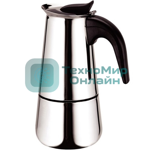 Кофеварка KELLI KL-3019 гейзерная (На 9 чашек. Нерж. сталь. Ручка и кнопка из нейлона (не нагреваются). Предохранительный клапан давления. Можно использ-ть на газ. плитах.Гейзер состоит из нижней емкости для воды, спец. сита-фильтра для кофе и верхнего чайничка для уже готового напитка.)
