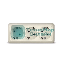 Розетка 3-м ОП Олимп с заземл. беж. UNIVersal 1167