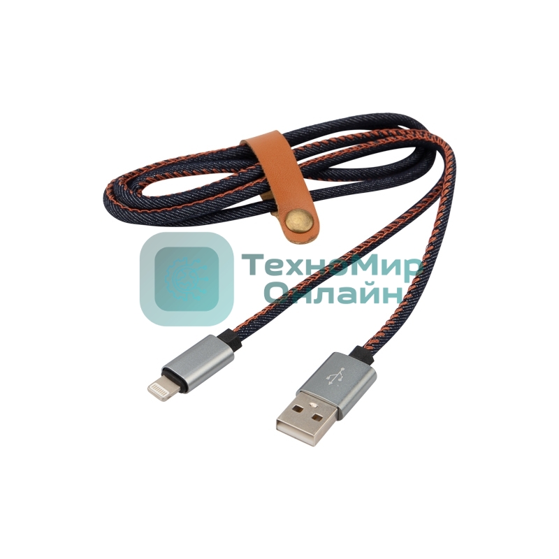 Кабель Rexant USB кабель для iPhone 5/6/7 моделей, шнур в джинсовой оплетке