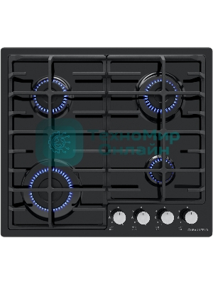 Газовая варочная панель Maunfeld EGHE.64.6CB/G, 4 конфорки, эмалированная сталь, черный