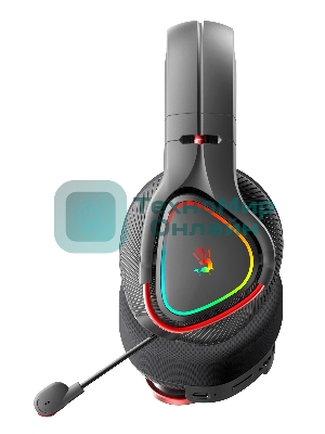 Гарнитура Bloody MR710 чёрный, беспроводная + проводная, Bluetooth, до 44 ч, подсветка