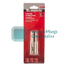 Сверло алмазное Matrix по керамограниту, 12 х 67 мм, 3-гранный хвостовик 2 шт.