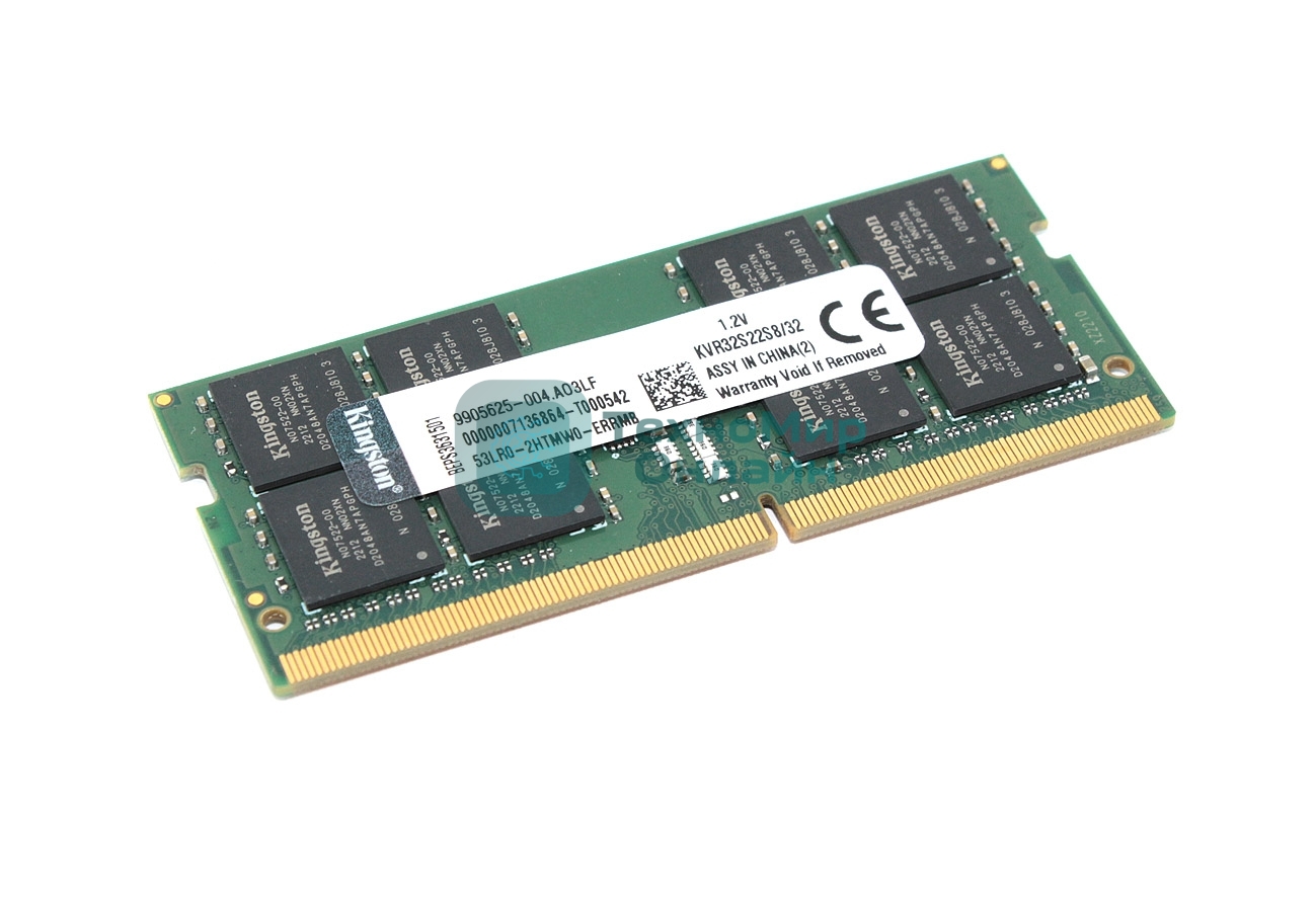 Оперативная память Kingston, DDR4, 32GB (1x32 GB), 3200 MHz, CL22, SO-DIMM