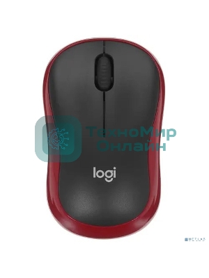 Мышь беспроводная Logitech M185, красный, 1000 dpi, радиоканал, USB, кнопки - 3