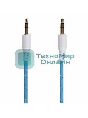 Аудиокабель AUX Rexant 3.5 мм в тканевой оплетке 1 м синий
