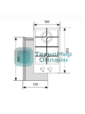 Газовая варочная панель LEX GVG 321 BL2 конфорки газ-контроль электроподжиг