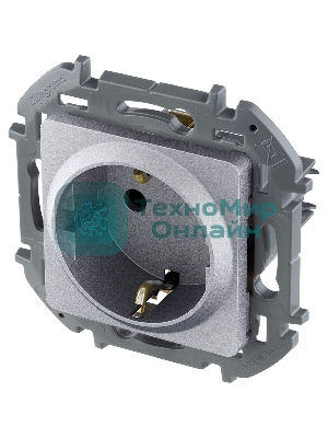 Розетка 2К+З немецкий стандарт 16А 250 В алюминий