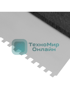 Шпатель из нержавеющей стали Сибртех 150 мм, зуб 6х6 мм, пластмассовая ручка