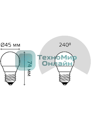 Лампа светодиодная Gauss Elementary 53226T 6Вт цок.: E27 шар 180B 4100K св. свеч. белый. нейт. (упак.: 3 шт)