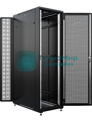 Шкаф серверный NTSS Премиум (NTSS-R42U60100PD/PDD-BL) напольный 42U 600x1000мм пер.дв.перфор. задн.дв.перфор.2-хст. 900кг черный 510мм 111кг 2210мм IP20