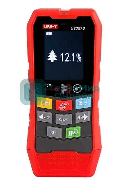 Детектор проводки UNI-T UT387S с лазерной рулеткой и измерителем влажности древисины Черные металлы(100мм); Цветные металлы(80мм); Дерево (38 мм); Электрический провод переменного тока (40 мм); Лазерное расстояние (40 м); Влажность древесины (6%~40%)