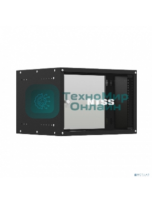 Шкаф коммутационный NTSS Lime (NTSS-WL6U5545GS-BL) настенный 6U 550x450 мм пер. дв. стекл несъемн. бок. пан. 30 кг черный 370 мм 9.6 кг 110 град. 370 мм IP20 сталь