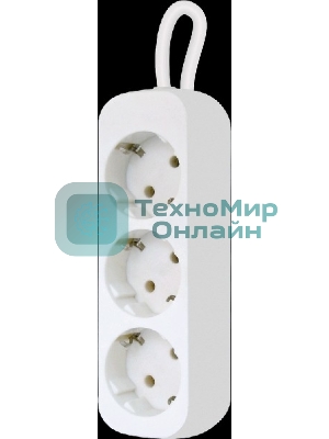 Удлинитель Defender E330 белый 3.0 м, 3 розетки 