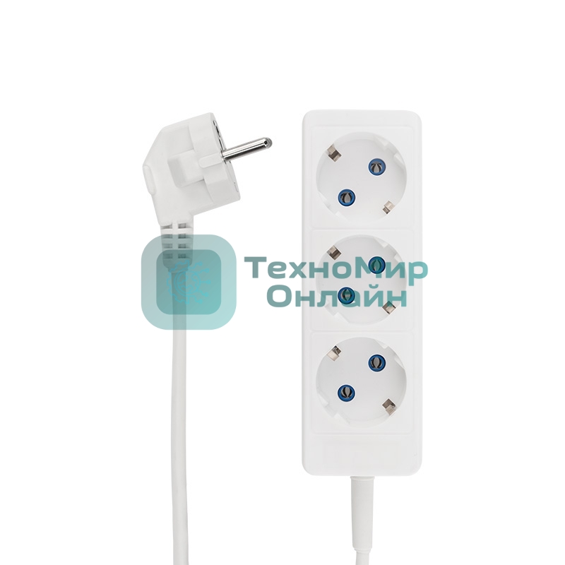 Удлинитель PROconnect 3 гнезда, 3 м, 3х0.75 мм², с/з, белый