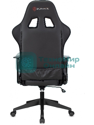 Кресло ZOMBIE GAME RGB черный, экокожа, 120 кг, подголовник, механизм качания