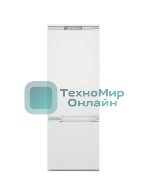 Холодильник встраиваемый Whirlpool WHSP70T241P 70 см, 193.5х54.3х69 см, 295/95 л, инверторный компрессор, автоматическая разморозка, зона свежести влажная, сенсорное управление, технология 6 SMYSL FreshControl, MultiFlow, FreezeControl, перенавешиваемые дверцы, скользящие направляющие, Италия